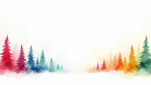 Colorful abstract christmas trees with copy space