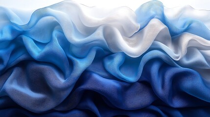 Fototapeta premium Blue and White Draped Fabric Texture