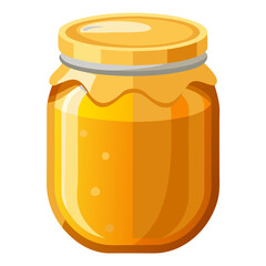 jar of honey isolated on white