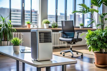 Portable Air Conditioner Office Cooling Action Shot - Best Mobile AC Unit for Workspaces