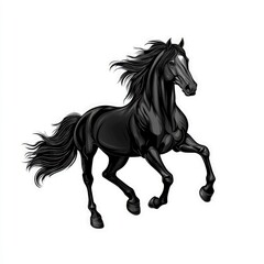 Obraz premium Design of black horse icon logo illustration isolated on white background