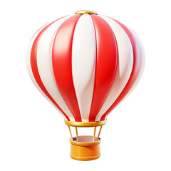 Obraz premium red and white hot air balloon with gold detailing, creating a whimsical and vintage look 3d cartoon style illustration 