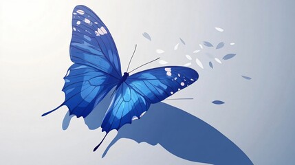 Elegant Blue Butterfly Vector Isolated Illustration for Design Projects