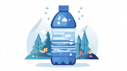 Clean Water Bottle Vector Icon for Health and Fitness Concepts