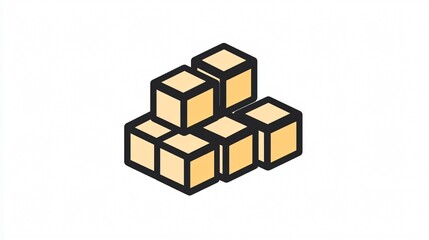 Bouillon Cubes Outline Icon: Transparent Vector Isolate