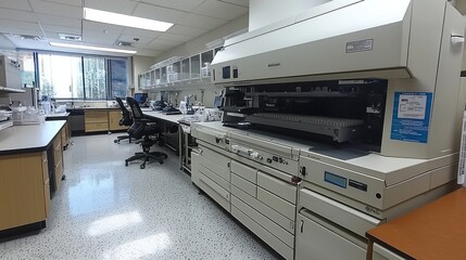 Modern Clinical Laboratory: Advanced Medical Equipment and Workstations