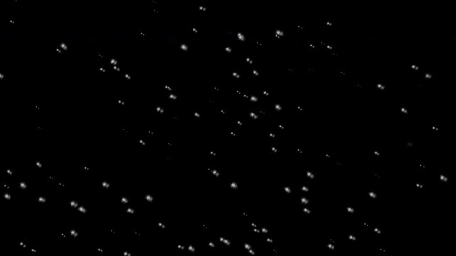 Realistic snow fall seamless loop animation on black background. Snow only layer is available with Add blend mode