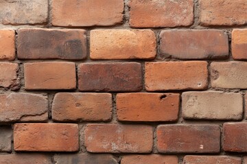 Obraz premium Detailed view of a rustic brick wall showcasing various shades and textures in natural lighting