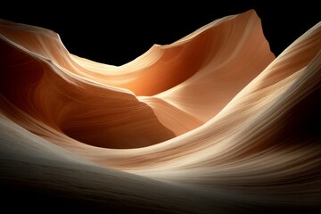 Obraz premium Mesmerizing sandstone formations glow under soft light in a remote canyon