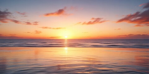 Fototapeta premium Abstract watercolor sunrise reflecting on tranquil ocean surface , color, background, abstract