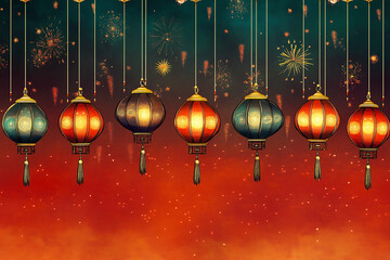Beautiful lantern with vibrant colors for background and wallpaper