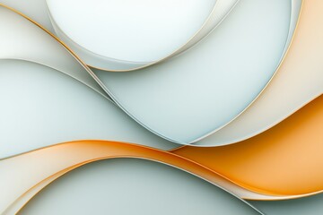 Fototapeta premium Colorful wave patterns create a soothing abstract design with gradients of orange and light tones
