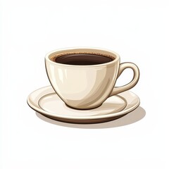 Design of cup of coffee icon logo illustration isolated on white background