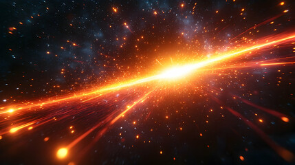 Obraz premium Cosmic explosion with vibrant energy bursts.