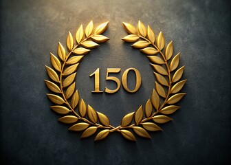 150 Years Golden Laurel Wreath Anniversary Minimalist Photography