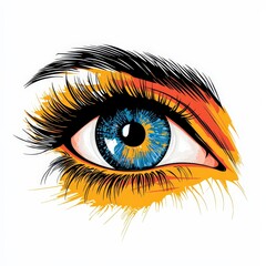 Design of eye icon logo illustration isolated on white background