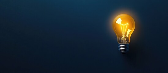Glowing light bulb on a blue background