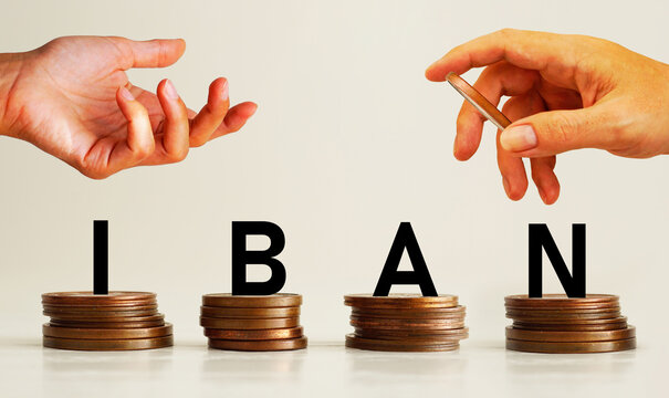 IBAN International Bank Account Number is shown as Money and finances concept
