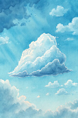 ** Soft, billowing clouds create a dreamy atmosphere in a bright sky.  
**