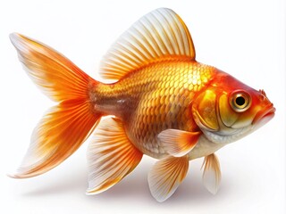 Aerial Goldfish Photography: High-Resolution White Background Images
