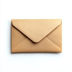 Kraft envelope isolated on white background, perfect for mailing