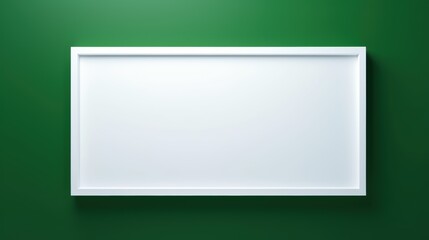 Minimalist White Frame on Vibrant Green Wall, Ideal for Artwork or Design Presentation