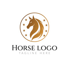 Elegant horse logo icons. Royal stallion symbol design. Equine stables sign. Equestrian brand emblems. Vector illustration.