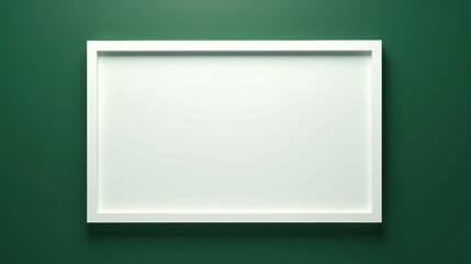 Sleek White Frame on a Deep Green Wall, Perfect for Artwork Presentation