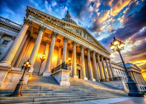 American Bill of Rights Architecture:  Freedom, Justice, Liberty, Constitutional Law Photography