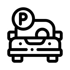 Obraz premium parked car line icon