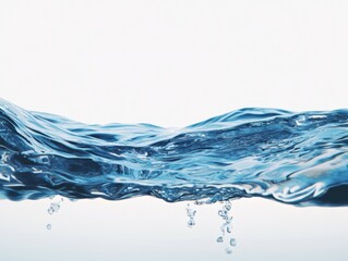 Clear blue water droplet splash. Microstock image with transparent background.