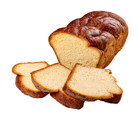 Close up of sliced brioche bread loaf
