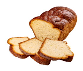 Close up of sliced brioche bread loaf