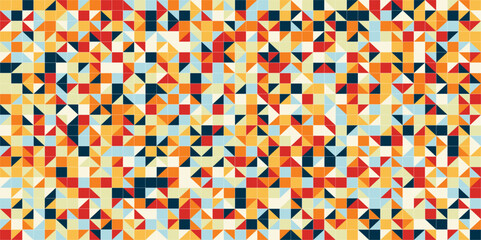 Abstract colorful triangular mosaic texture pattern background. Abstract modern colorful triangles pattern elements background with copy space.