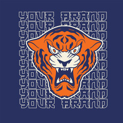 Tiger logo. head tiger vector illustration. Logo tiger