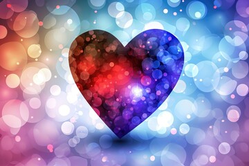 Romantic and affectionate image of a heart symbolizing love with colorful bokeh effect for visual appeal.