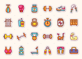 Vibrant Fitness Icons for Active Designs