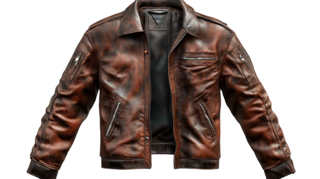 Stylish Leather Jacket with Rugged Design Perfect for Fashion Enthusiasts Seeking a Bold Look and Unique Personal Style.