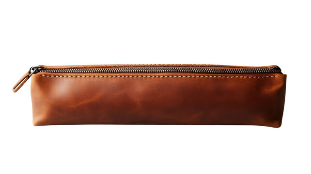 Stylish Leather Pencil Case with Zipper for Organizing Stationery and Office Supplies in a Chic Manner.