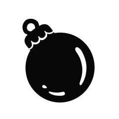 black and white silhouette of new year toy ball element hands vector