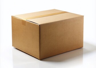 Brown Cardboard Box Package, Isolated Product Photography, E-commerce Packaging, Shipping Supplies, Delivery Box