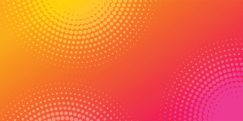 Abstract modern background gradient color. Yellow and pink gradient with halftone decoration.