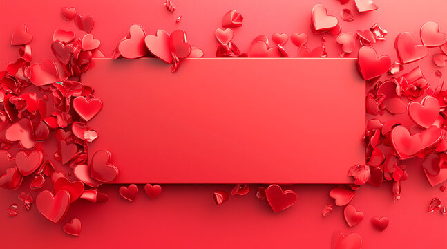 3d valentine background with empty space for text  - Powered by Adobe