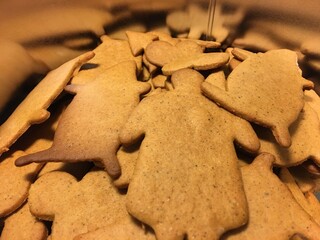 Gingerbread cookies for Christmas in a tin jar