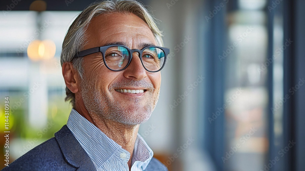 Poster financial consultant explaining tax optimization strategies to a senior client stock photo with side