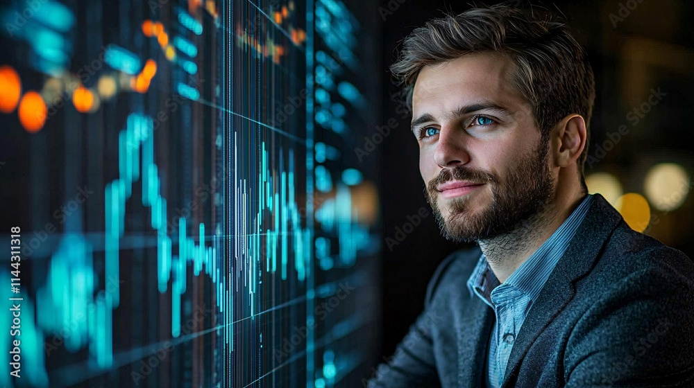 Poster professional analyzing financial trends and their influence on future tax planning using advanced to