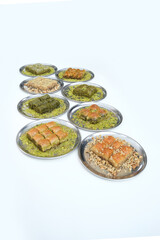 Turkish Baklava Selection: Pistachio and Walnut Varieties