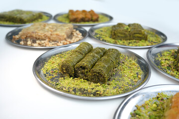 Turkish Baklava Selection: Pistachio and Walnut Varieties
