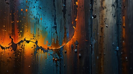 Abstract paint drips and splatters artwork