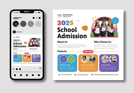 School Admission Social Media Poster